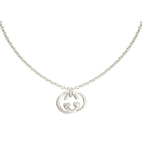 silver gucci loggo|gucci silver necklace.